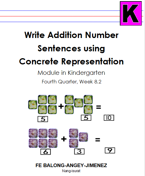 Write Addition Number Sentences using Concrete Representation
