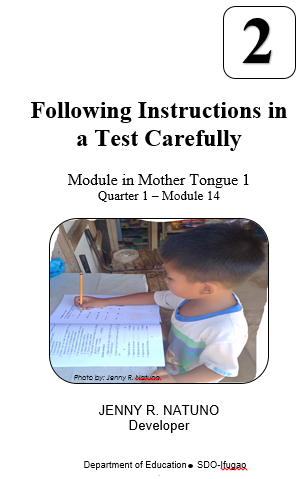 135748-Damag Elementary School-Mother Tongue 2-Quarter 1-Module 14-Following Instructions in a Test Carefully