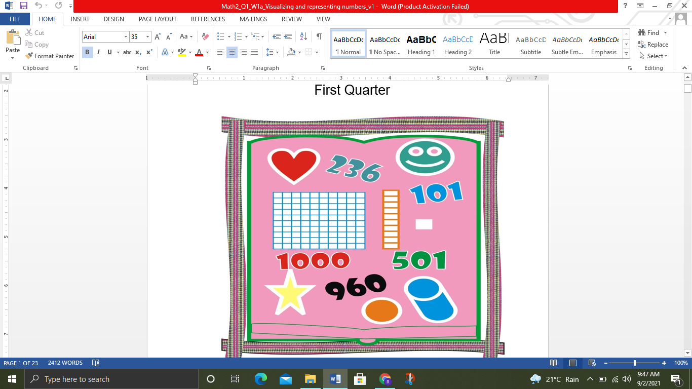 Math 2 visualizing and Representing Numbers