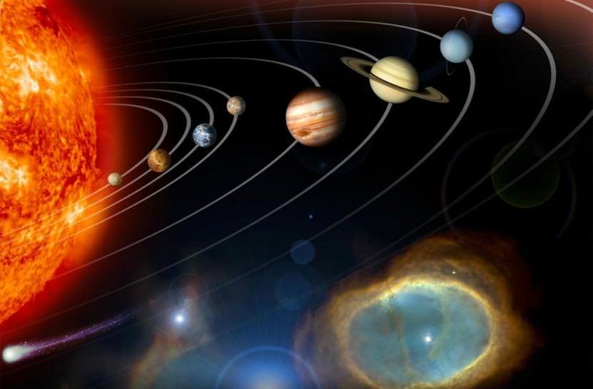This is the solar system. It composes of nine planets.