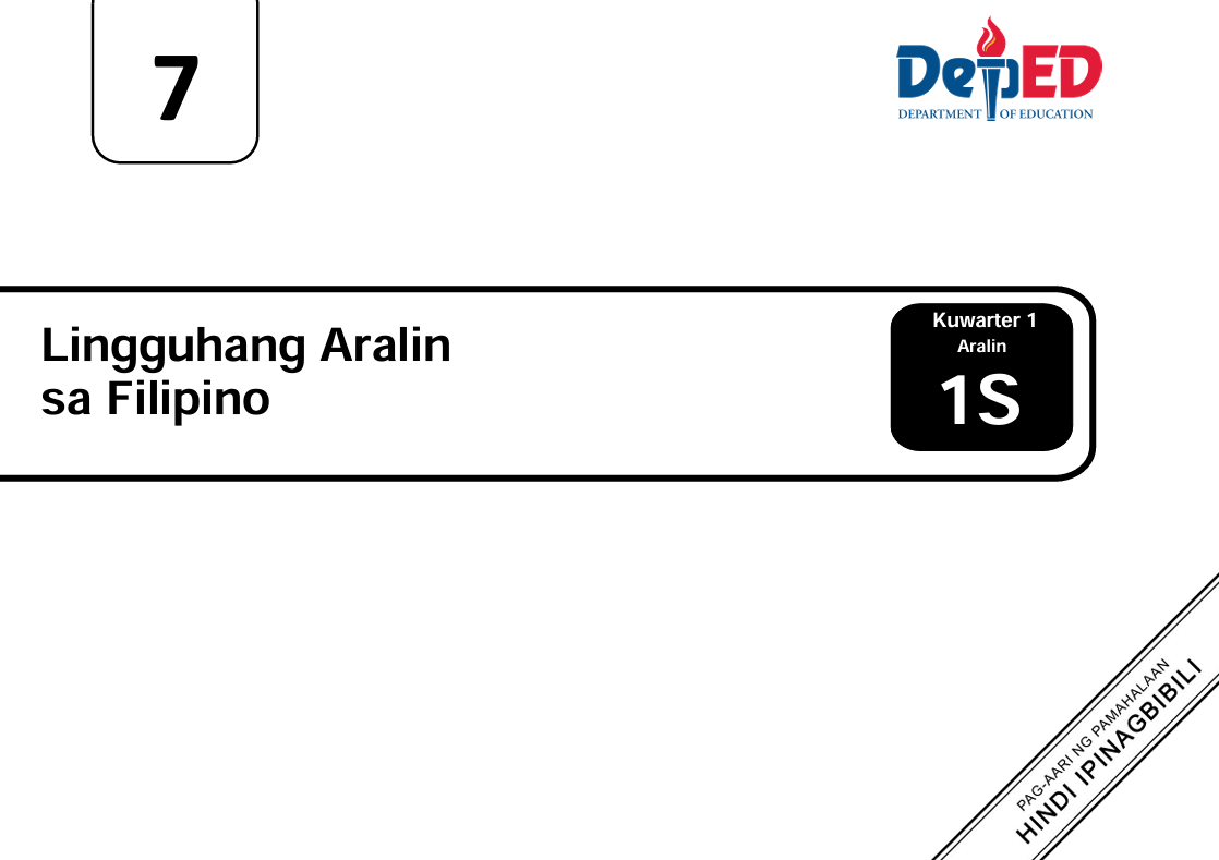 FILIPINO 7 - UNANG MARKAHAN